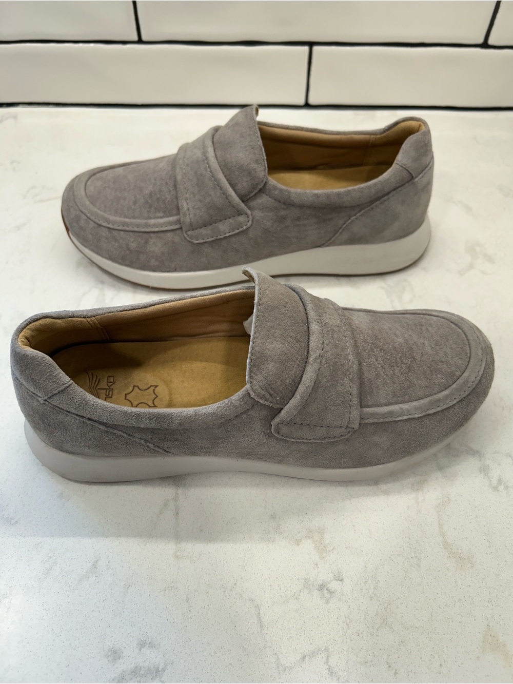 Dansko Clementine Slip-On Suede Leather Sneaker Light Grey - Picture 11 of 14